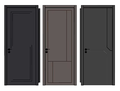 Modern swing door indoor bedroom single door 3d model Modern swing door indoor bedroom single door 3d model