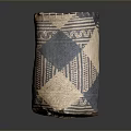 Handcrafted Decorative Storage Basket With Geometric Patterns And Brown Black Design