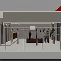 Modern Clothing Store Interior With Displayed Clothes Mannequins And Clothing Racks