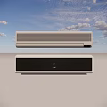 White Sleek Wall Mounted Air Conditioner Fan In Modern Interior With TV Stand