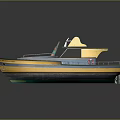 Traditional Wooden Boat With Yellow Deck Green Trim And Curved Roof Design