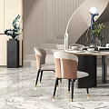 Elegant Modern Restaurant Interior With Round Dining Table Upholstered Chairs And Ambient Lighting