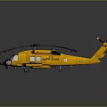 Highly Detailed Yellow Helicopter With Extended Rotors Sleek Fuselage And Dark Background