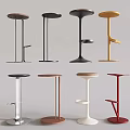 Modern Bar Stools With Different Designs And Various Colors For Home Use 3d model