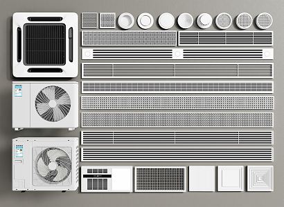 Modern air outlet air conditioner outlet air conditioner louver new central air conditioner 3d model