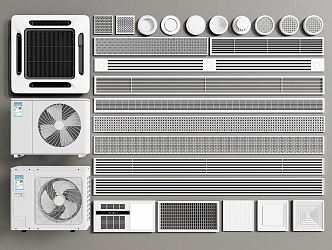 Modern air outlet air conditioner outlet air conditioner louver new central air conditioner 3d model