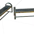Vintage Outdoor Bench With Wooden Slats And Metal Frame Structure Design