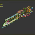 Modern Battleship Starship Space Battleship Sci-Fi Battleship 3d model