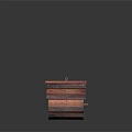 Handmade Wooden Birdhouse With Reddish Brown Layered Roof And Circular Entrance