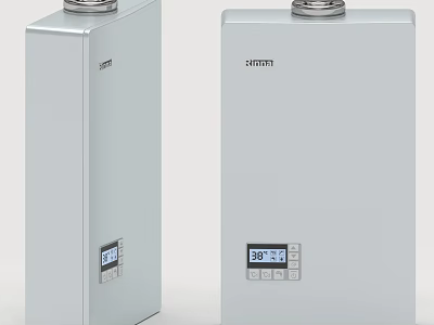 Zhimai Silver Water Heater With Digital Display And Control Buttons 3d model