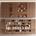 Modern Wooden Bookcase With Two Tier Design Holding Books Decor And Frames