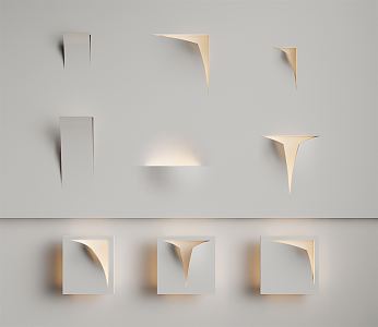 Quiet wall lamp gypsum lamp 3d model