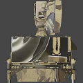 Military Style Camouflage Painted Industrial Equipment With Dual Circular Radar Antennas On Trailer Mounted Frame