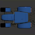 3D Rendered Blue Tractor With Large Wheels And Enclosed Cabin Design