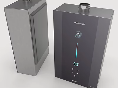 Modern Household Electric Appliance With Digital Display And Temperature Control In Silver And Black 3d model