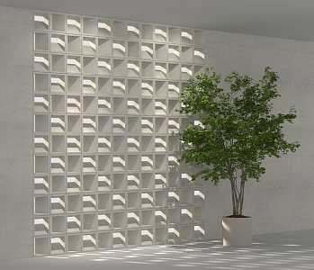 Cement brick partition wall 3d model