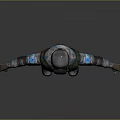 Tactical 3D Military Character With Armored Vest Helmet And Blue Arm Stripes Standing