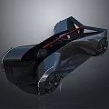 Black Futuristic Concept Car With Sleek Aerodynamic Body And Red Accent Lines