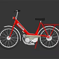Red Classic COSMO Bicycle with Black Seat Silver Accents and Stylish Frame