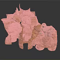 Fantasy Rock Structure With Layered Formations Spires Caves Gray And Reddish Brown Textures
