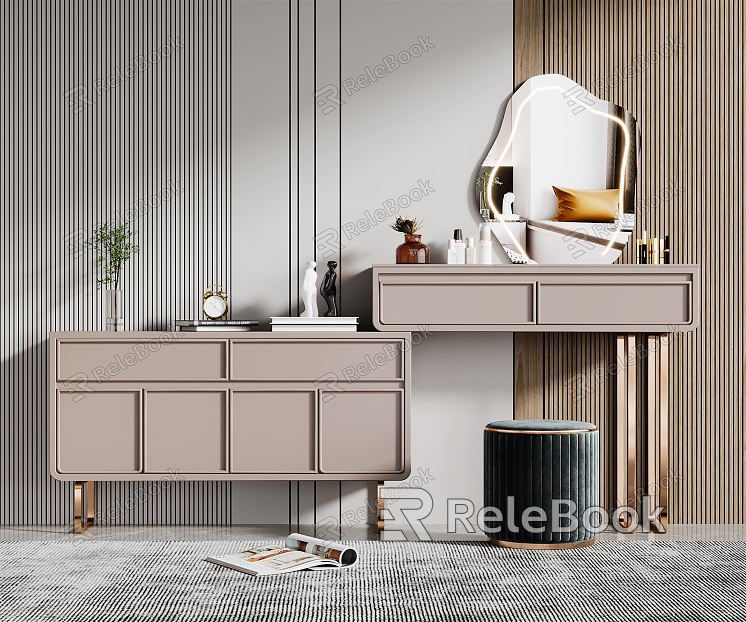 Light Luxury Dressing Table Dressing Table Side Cabinet Combination model