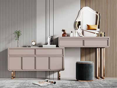 Light Luxury Dressing Table Dressing Table Side Cabinet Combination model