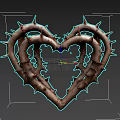 Heart Shaped Decorative Ornament Set with Thorny Branches Design for Home Decoration