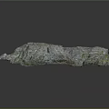Natural Stone Formation With Mossy Green Surface And Rough Textured Details