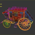 Vintage Royal Mail Coach Red Design With Yellow Wheels And Detailed Body