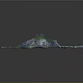 Detailed 3D Mountainous Terrain Model Featuring Vegetation Roads And Water Bodies