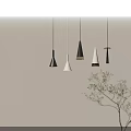 Modern Minimalist Pendant Lights with Conical Shapes Black White Gold Tones for Interior Decoration