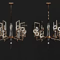 Elegant Modern Chandelier With Metal Frame And Glass Decorative Elements 3d model
