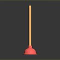 Essential Household Plunger With Red Suction Cup And Yellow Handle