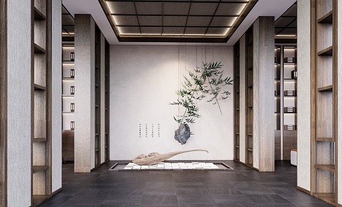 New Chinese-style Foyer Sales Office 3d model