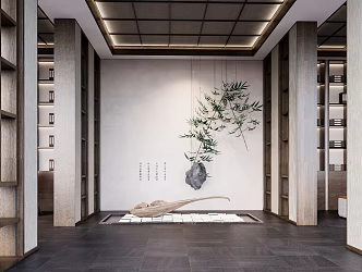 New Chinese-style Foyer Sales Office 3d model