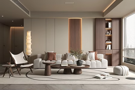 Middle-ancient style living room living room sofa coffee table combination 3d model