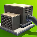 Outdoor Air Conditioner Fan Unit With Metallic Body Control Buttons And Stable Base Connected Pipe
