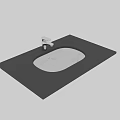 White Ceramic Oval Bathroom Sink With Chrome Faucet On Dark Countertop