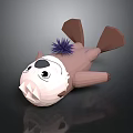 Cute Seal 3D Model With Brown Body White Face And Purple Sea Urchin On Back