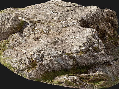 Scenic Natural Rugged Landscape With Moss Covered Rocks And Textured Surfaces 3d model