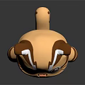 Cute Cartoon Style Cat Sculpture With Brown White Stripes And Adorable Decorative Design