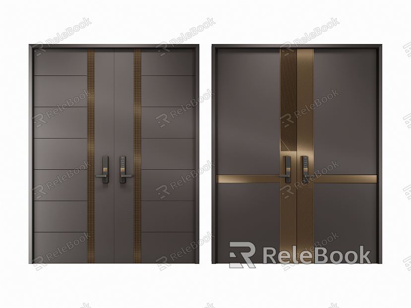 Modern double door entry door security door model