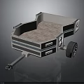 3D Designed Utility Trailer Featuring Metal Frame Textured Floor Wheel And Hitch