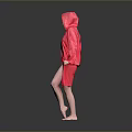 Vibrant Red Hooded Raincoat With Waterproof Fabric For Daily Use And Comfortable Wear