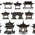 Chinese style landscape pavilion ancient pavilion 3d model