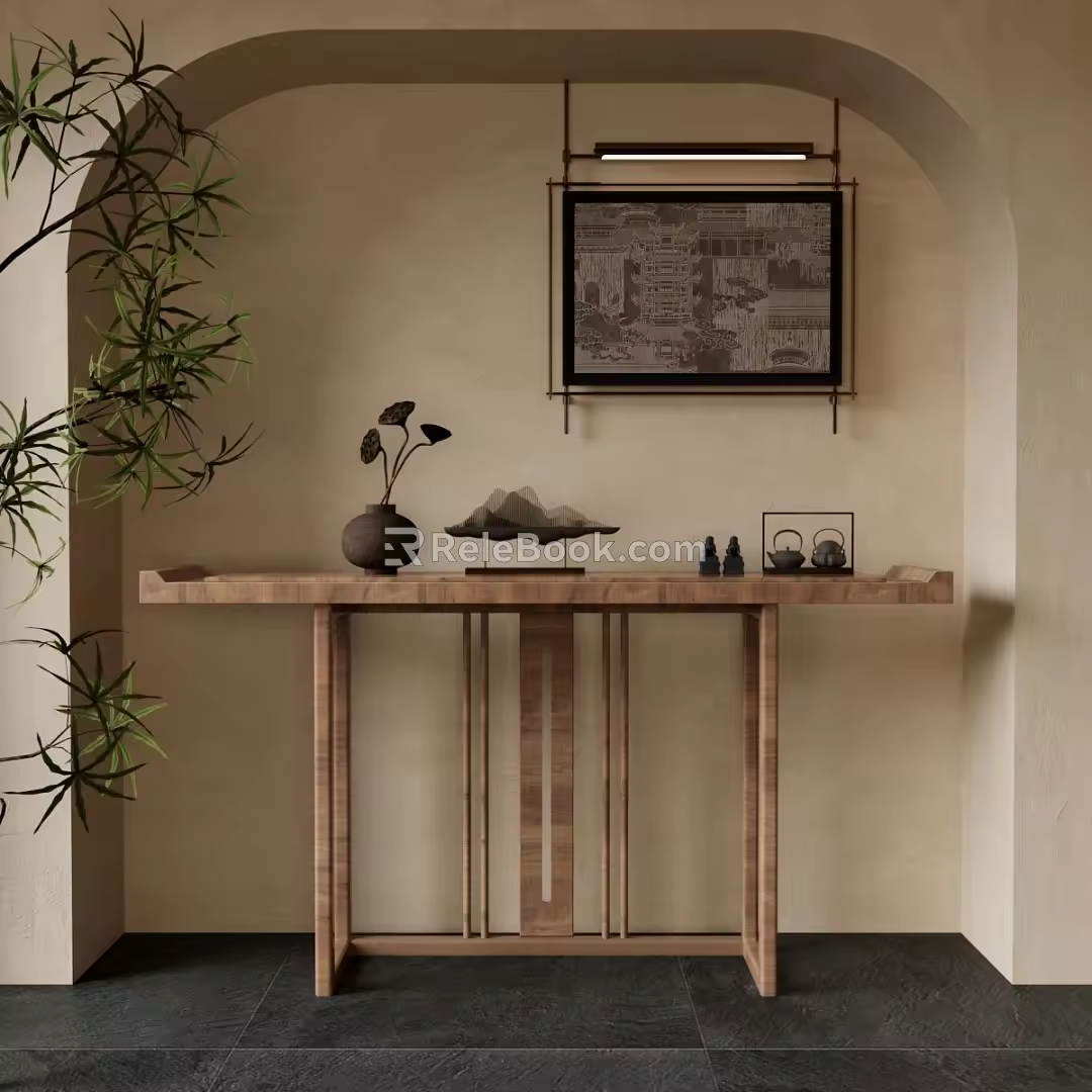 New Chinese style bar case end view table 3d model