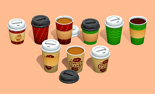 Modern Cup Cartoon Coffee Takeaway Coffee 3d model