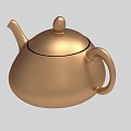 Golden Teapot With Modern Design And Shiny Metallic Finish For Tea Sets