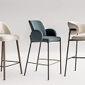 Modern Stylish Bar Stools With Upholstered Seats And Metal Wooden Legs