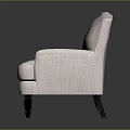 Elegant Light Pink Upholstered Sofa With Armrests And Dark Decorative Legs